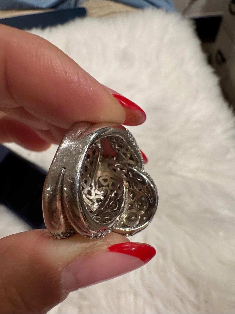 Sparkling (sterling silver S925) CZ  Cocktail Knot Ring  SIZE 6